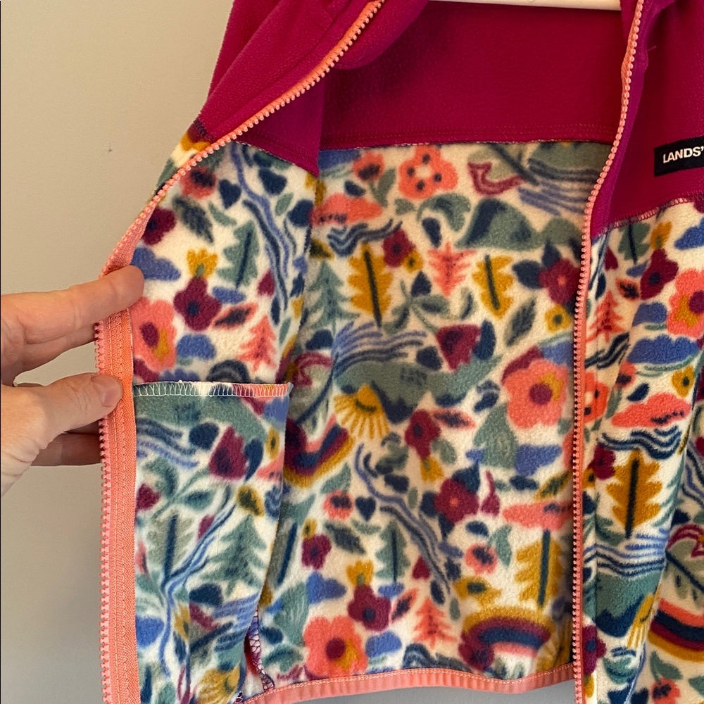 Lands End Toddler Girl Fleece Jacket - Picture 6 of 9